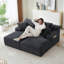 Canapé modulaire 69 po Cloud, méridienne en forme de L avec méridienne en forme de R avec assise profonde et confortable canapé 2 places pour salon moderne (tissu moelleux), noir-1168452086