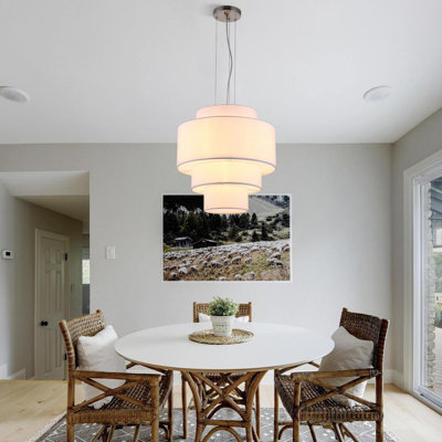 Geneen 4 - Light Drum Tiered Layer Chandelier with Reflector on the Bottom