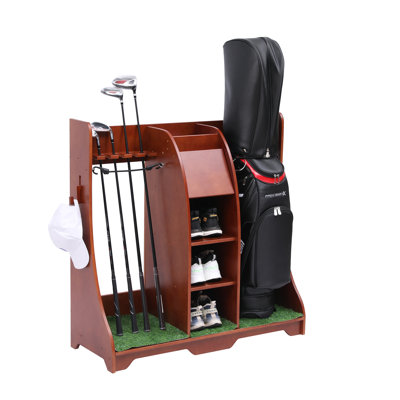 Stephanos Wood Freestanding Adjustable Multi-Use Golf Shelf