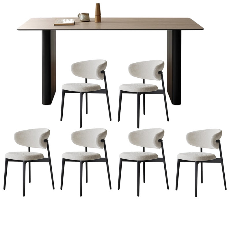 Table de salle à manger italienne de style rétro minimaliste italien, H 29,53 po x L 55,12 po x l 31,5 po