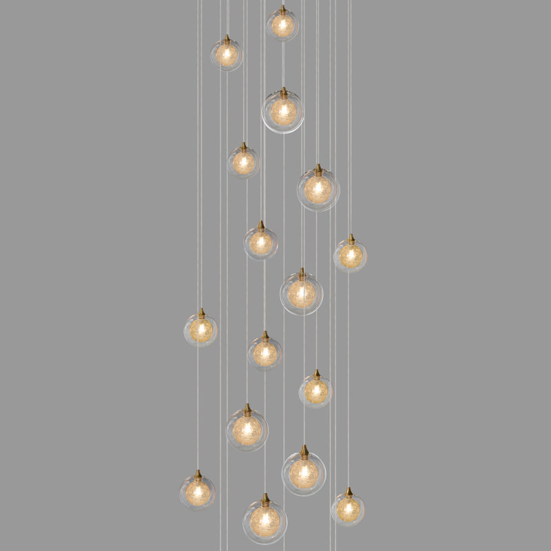 Reflection Twigs 24 - Light Pendant, Black, Clear/Honey, 120" H x 24" W x 24" D