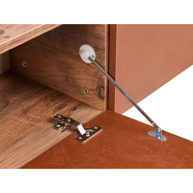 Wall Mounted TV Stand GLADSTONE, Red, 30cm H x 140cm L x 40cm W