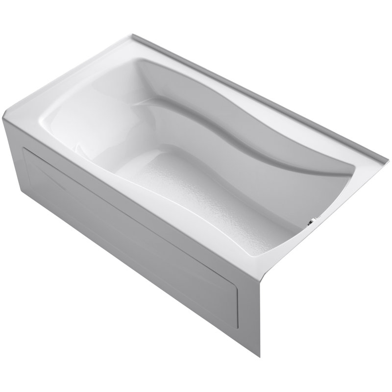 Mariposa Alcove 66" x 36" Soaking Bathtub, White, Right