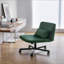 Chaise de bureau en velours vert avec accoudoirs Criss Cross-637630466