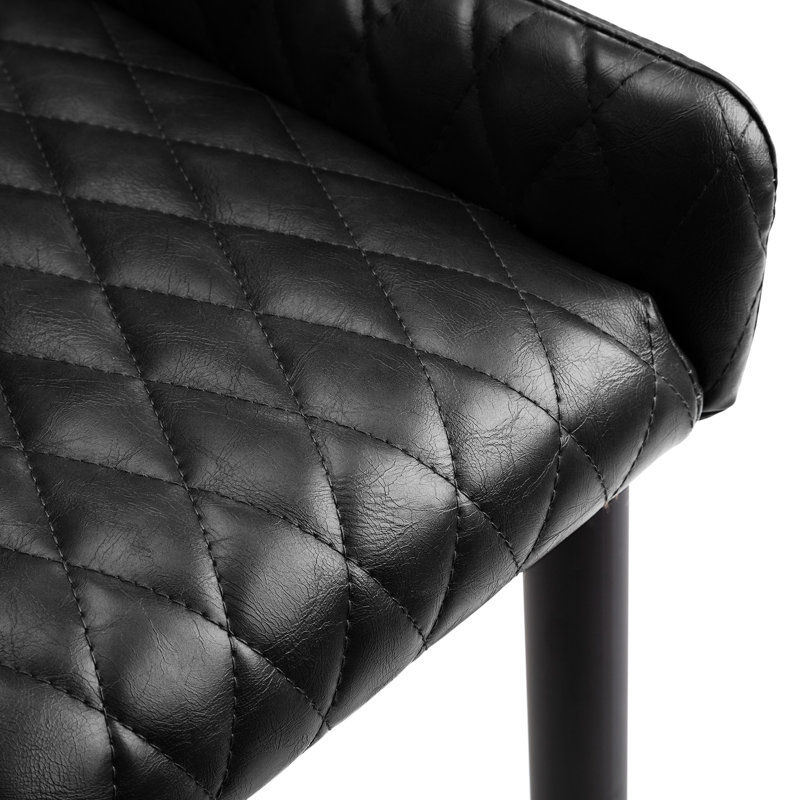 Adel Leather Dining Chairs, Black