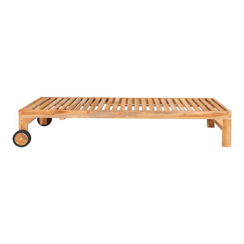 Brummett 200cm Long Reclining Teak Single Chaise