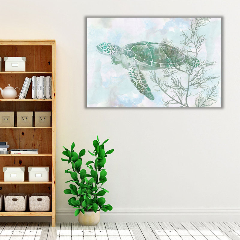 «Watercolor Sea Turtle II», reproduction d'art sur toile, H 20 po x l 30 po