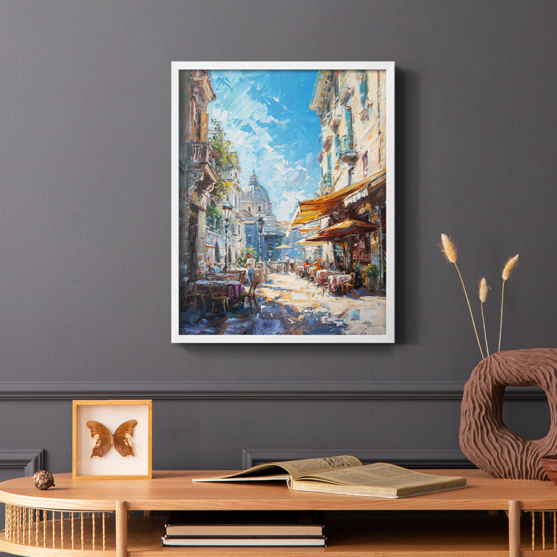 Série LANDSCAPES CCCCIX - impression encadrée de qualité supérieure - prête à être accrochée - aucun clou requis, Blanc