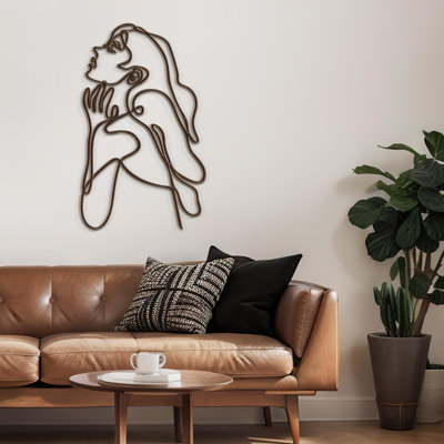 Body Line Woman Body Drawing Line Modern Abstract Wall Accent Sculpture Hanging Decoration Metal Wall Decor