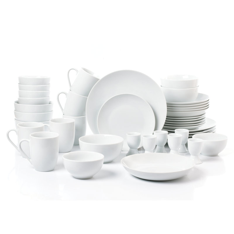 Waterside 42pc White Coupe Porcelain Dinner Set