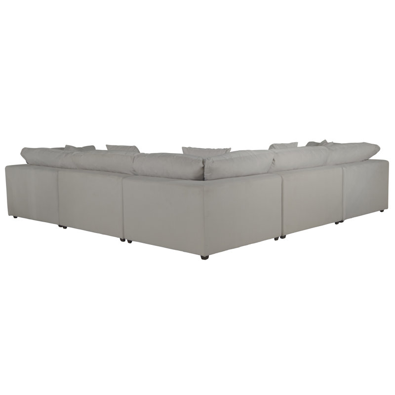 Barboza 5 - Piece Upholstered Sectional Featuring Stain Resistant LiveSmart Fabric, Dove LiveSmart