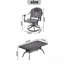 Ensemble de salle à manger 5 pièces en aluminium coulé résistant aux intempéries, comprenant 4 chaises pivotantes et une table rectangulaire avec cadre noir-1369168221
