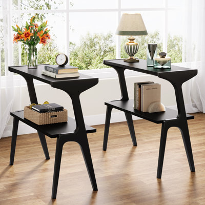 2-Tier Slim Sofa End Table