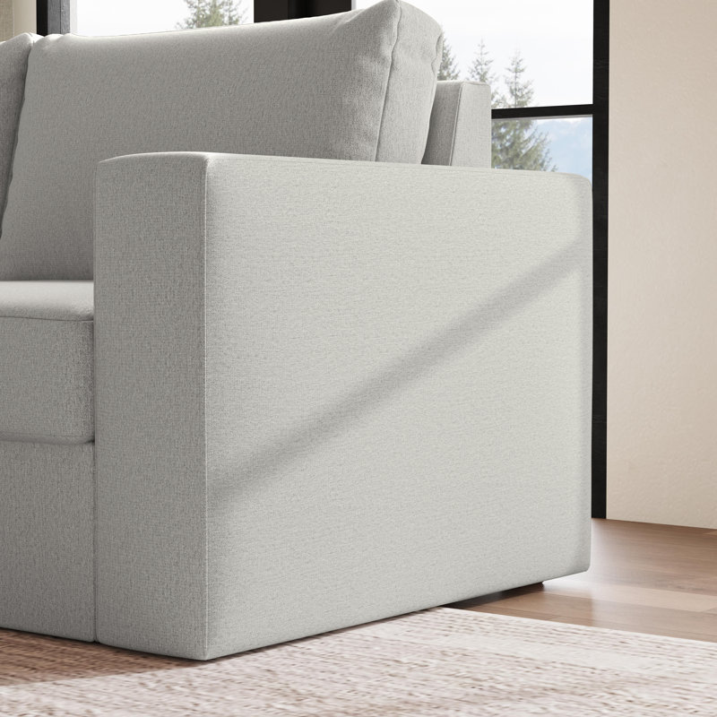 Flex Upholstered Modular Wide Arm Sofa, Gray, 34" H x 111" W x 37" D