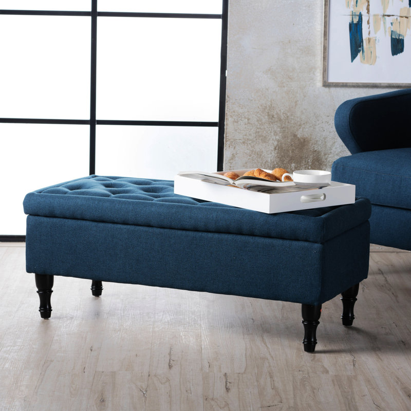 Banc de rangement rembourré Devari, Marine