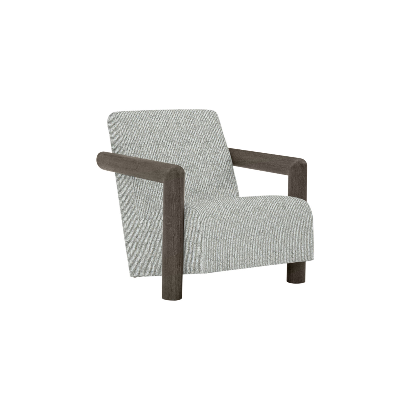 Mara Patio Chair with Cushions, Smoked Truffle, Lt Grey Chenille Woven Stripe 6023-010