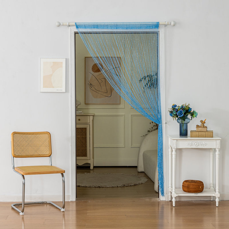 2pcs 39 X 78 Inch Door String Curtain Wall Panel Fringe Window Decorative String Curtain, Blue