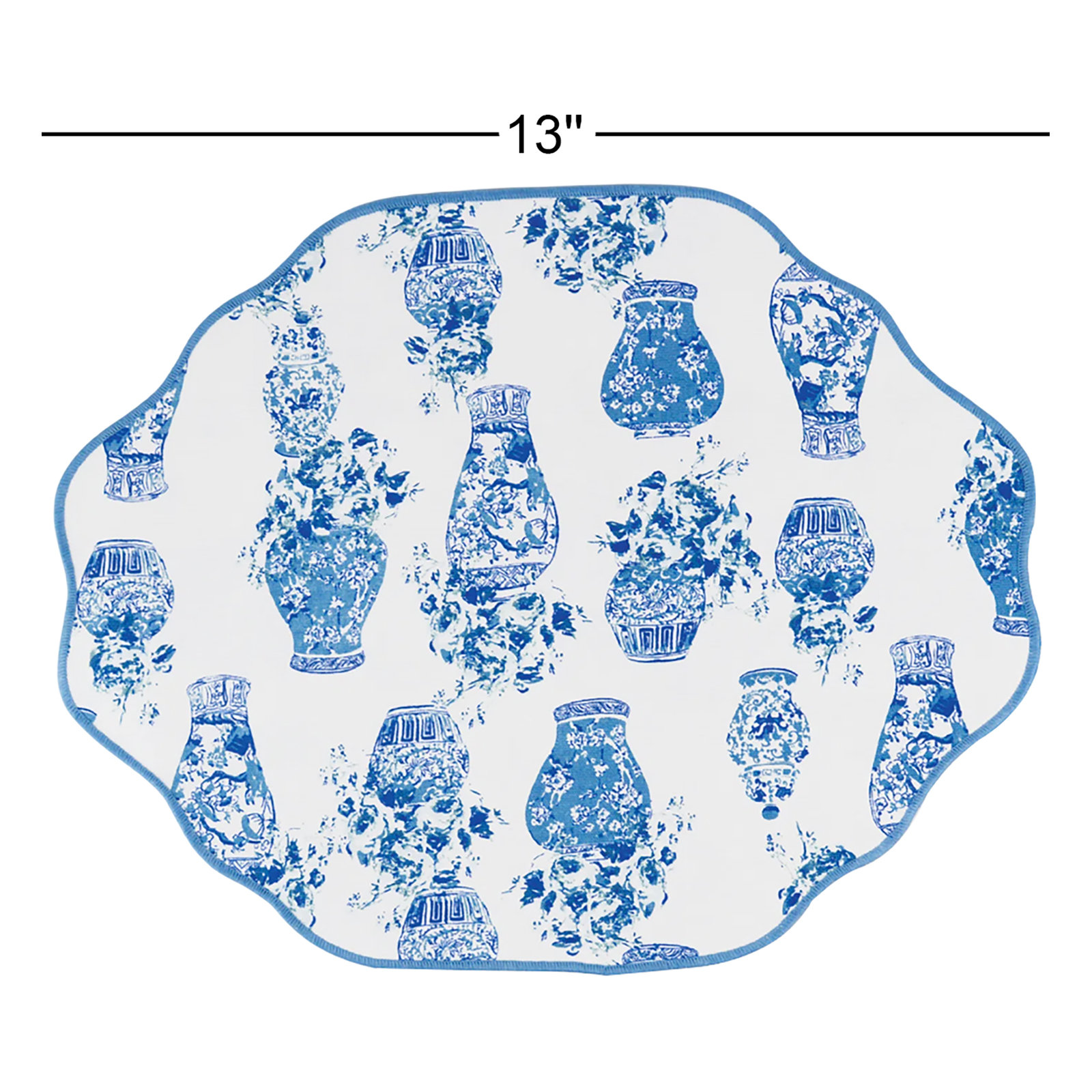 Garden Buds Scalloped Reversible Placemat Set