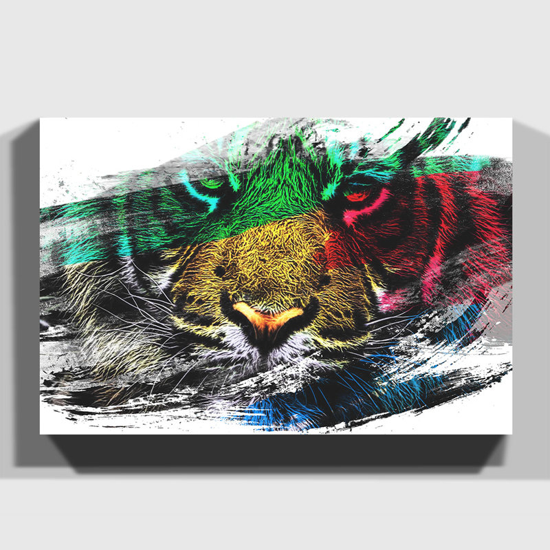Tiger Art - Wrapped Canvas, 50cm H x 76cm W
