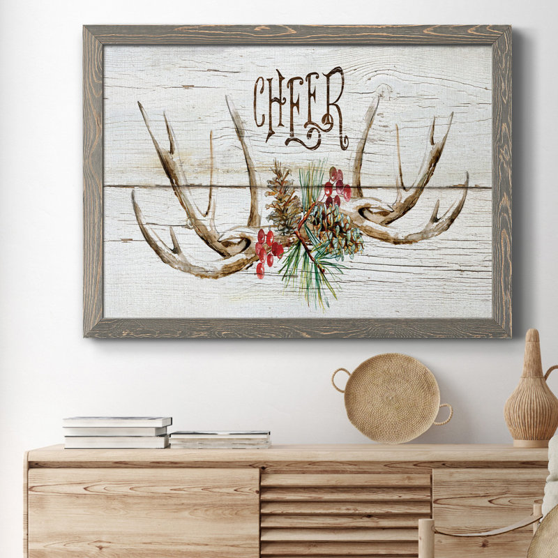 Rustic Cheer - reproduction d'art sur toile, H 31 po x l 44 po x P 1 po, gris