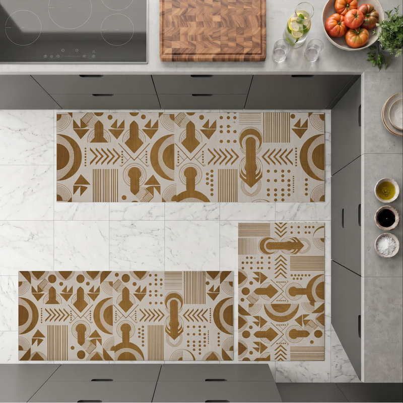 Tapis de cuisine géométriques lavables antidérapants
