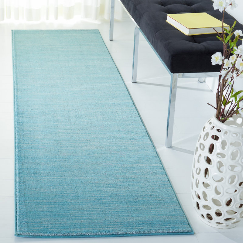 Mcevoy Aqua Area Rug, Runner 2'2" x 14'