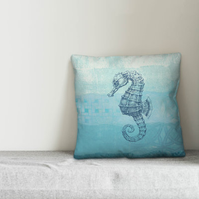 Abstract Seahorse Pillow