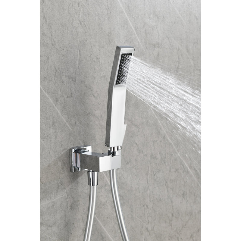 12" Wall Mounted Shower Head - Brass Produced Natural Rainfall Self-cleaning Opening American Standard Pipe Union Rain Mount Fabricated Durability Technique Installation