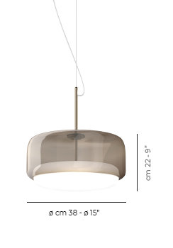 Jube 1 - Light LED Pendant, 88" H x 15" W x 15" D, Smoky White, Matte Steel