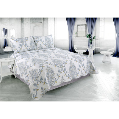 Ensemble de courtepointe à motif d'été 3 pièces Rivestown Marina