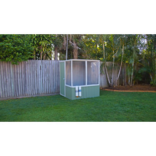 Absco Poultry Paradise 5' D Metal Walk-In Chicken Coop with Pad Lock Compatible Door Pale Eucalypt