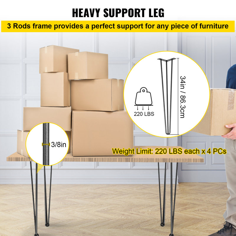 Table Leg, 86.4cm H x 10.9cm W x 10.9cm D