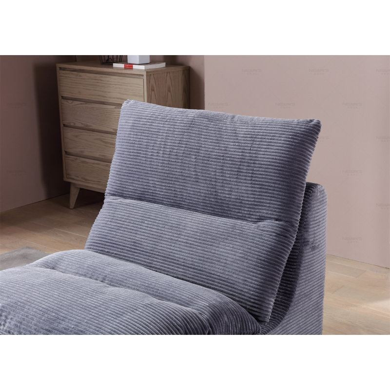 Single Sofa Chair, Gray Microfiber/Microsuede