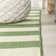 Cino Two-Tone Wide Stripe Green/Cream Indoor/Outdoor Rug