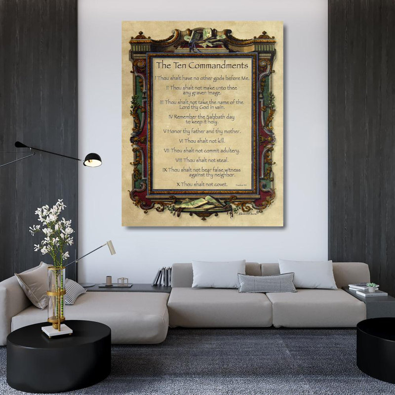 Ten Commandments, 46" H x 36" W