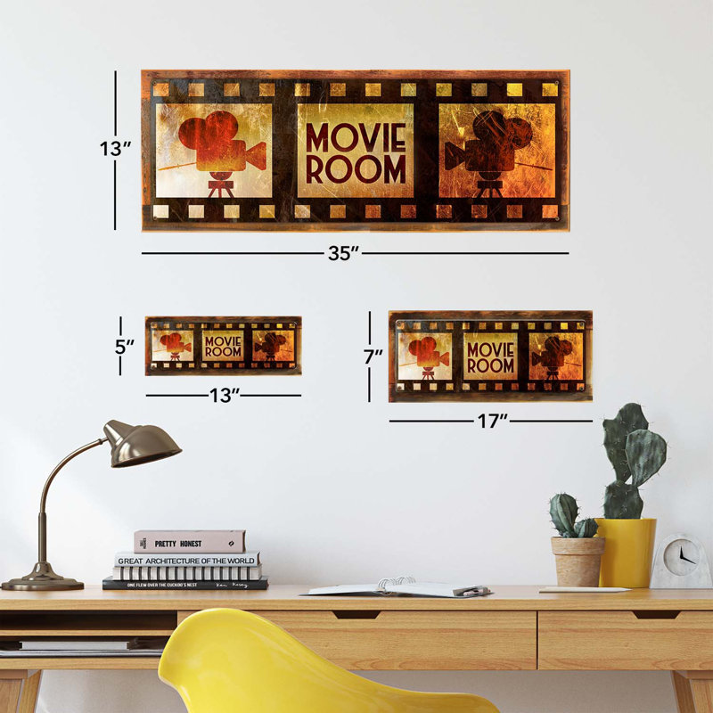 " Movie Room " by Homebody Accents, 7.25" H x 17" W