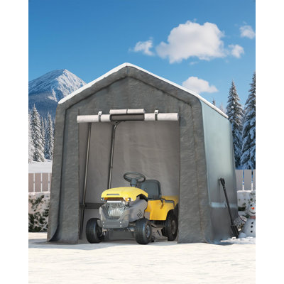 Outdoor Portable Storage Shed (Gray, 7'x10')