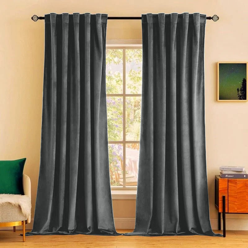 Rumson Crushed Velvet Eyelet Sheer Curtains Pair, 168cm x 228cm, Grey