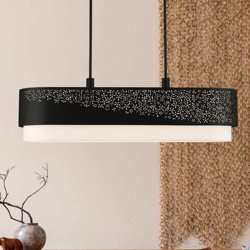 Luminaire suspendu linéaire à 6 lumières pour îlot de cuisine Bevil
