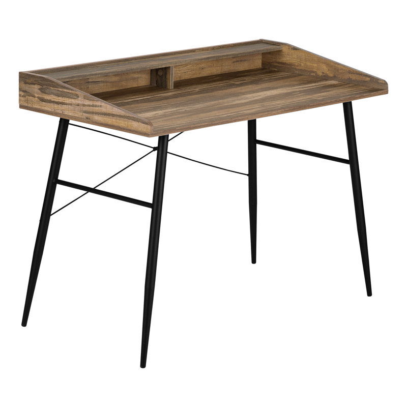 Computer Desk, Home Office, Laptop, Storage Shelves, 48"L, Work, Metal, Brown