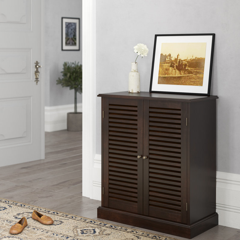 20 Pair Shoe Storage Cabinet, Espresso