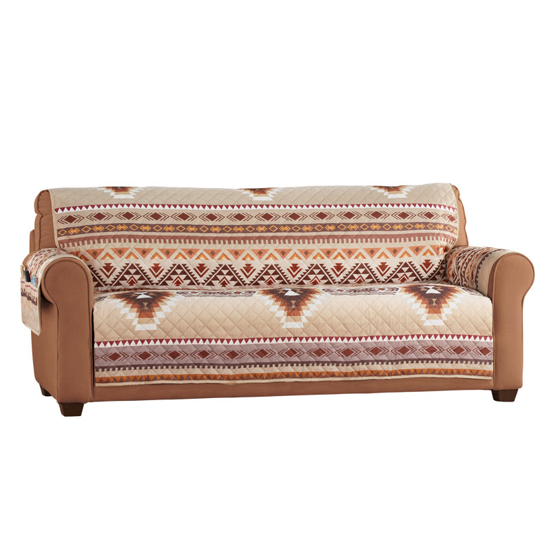 Housse pour canapé à coussins carrés/rectangulaires, Polyester brun