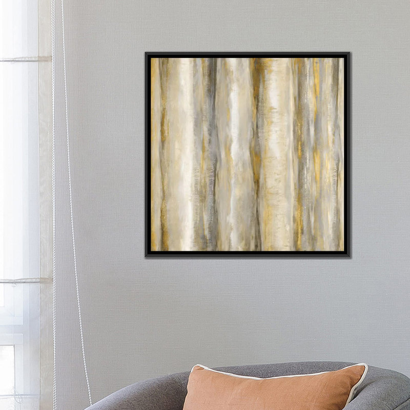 « vertical motion golden », impression sur toile, H 18 po x l 18 po x P 1,5 po, Toile encadrée noire, Pas de tapis