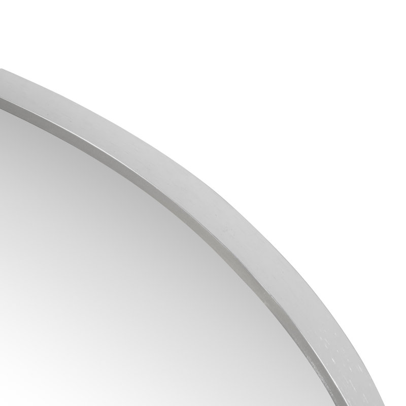 Miroir de salle de bain mural ovale irrégulier à cadre moyen en métal Aurelia l 24 po x H 36 po, Nickel
