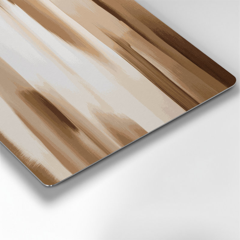 Art mural abstrait en métal beige 89, H 16 po x l 16 po