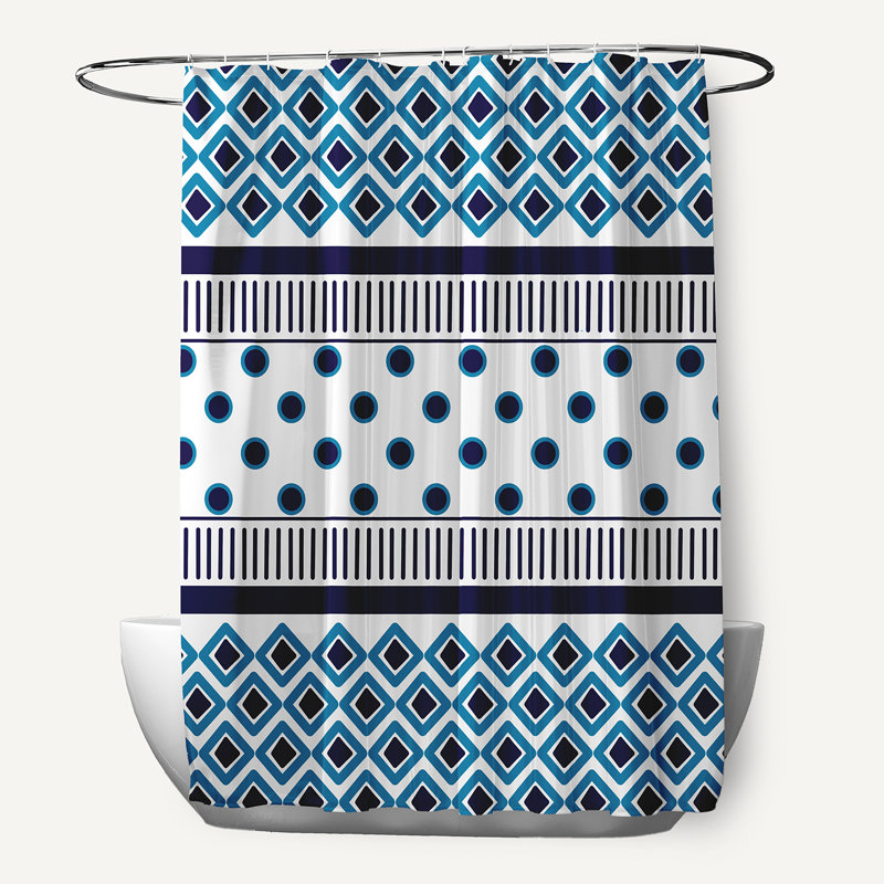 Rideau de douche simple Ferrier, Bleu