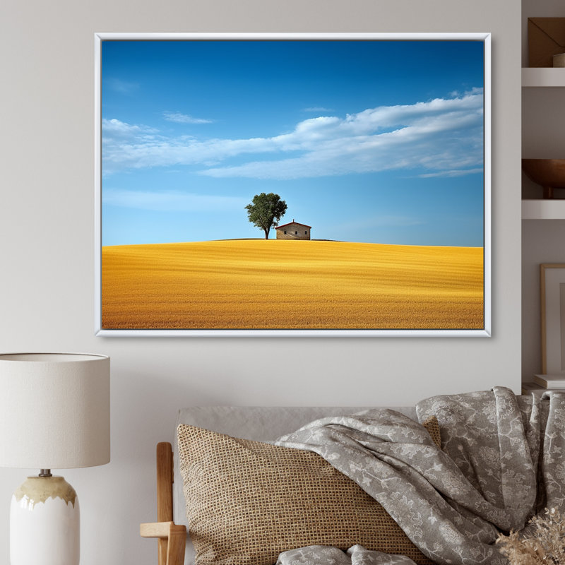 Minimalisme, campagne II, impression sur toile, H 30 po x l 40 po x P 1,5 po, Cadre flottant blanc