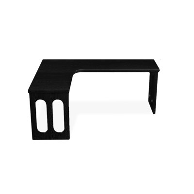 Black L-Shaped Solid Wood desks