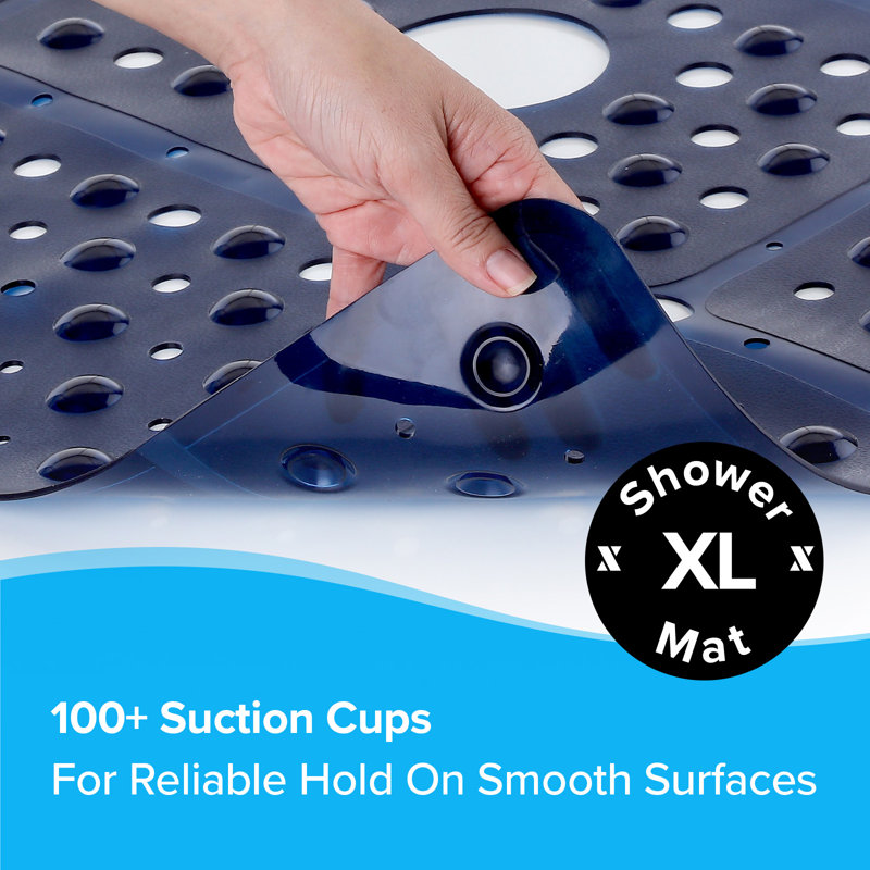 Extra Large Navy Blue Non-Slip Square Shower Mat