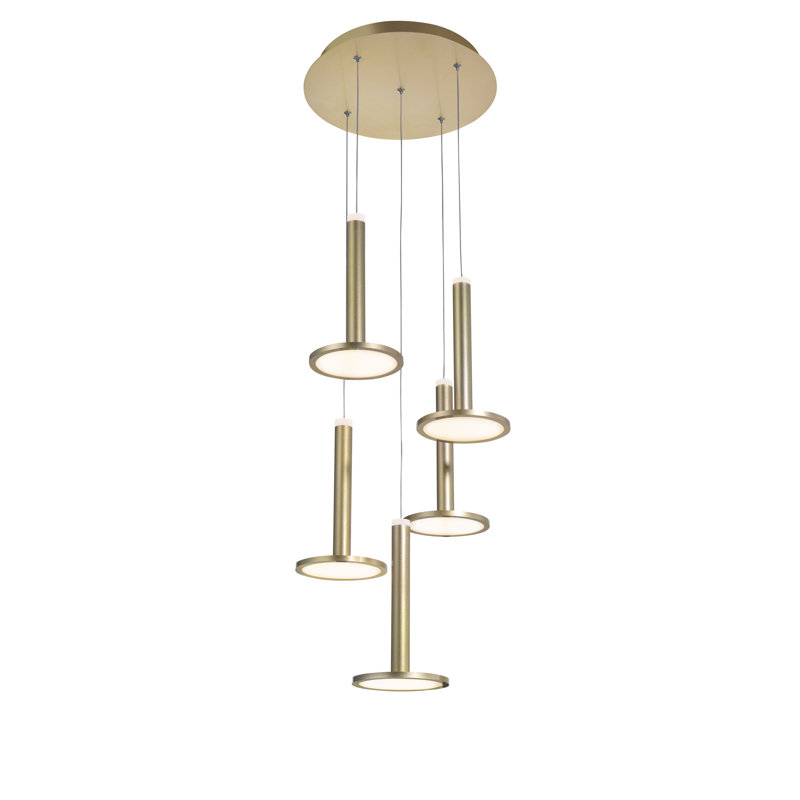 5 - Light Gold LED Geometric Pendant